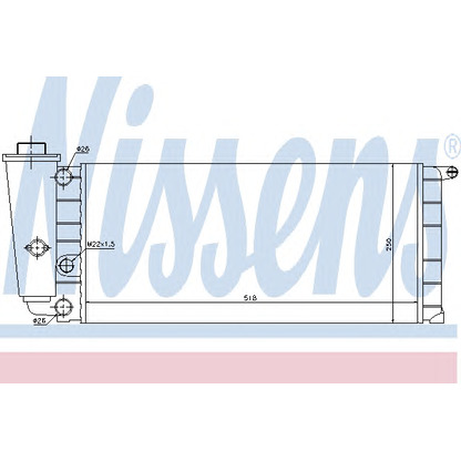 Photo Radiator, engine cooling NISSENS 61837