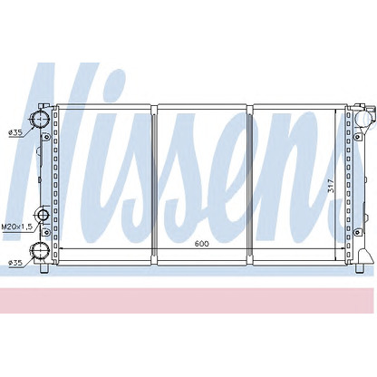 Foto Radiador, refrigeración del motor NISSENS 64002