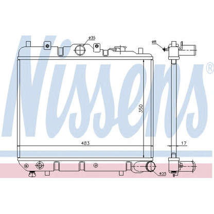 Photo Radiator, engine cooling NISSENS 62509