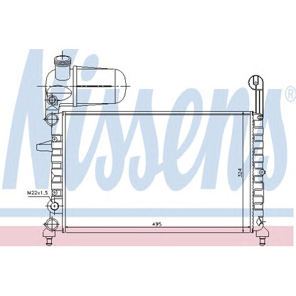 Photo Radiator, engine cooling NISSENS 61844