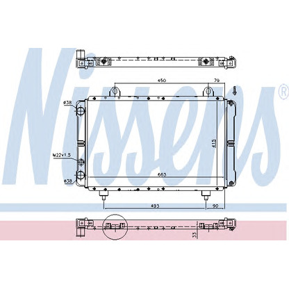 Photo Radiator, engine cooling NISSENS 63569