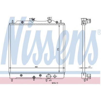 Photo Radiateur, refroidissement du moteur NISSENS 62817