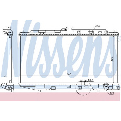 Foto Radiador, refrigeración del motor NISSENS 62276