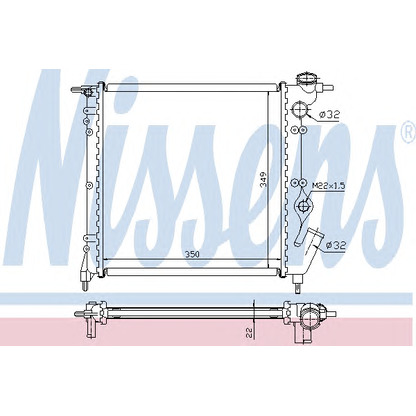 Photo Radiator, engine cooling NISSENS 63928