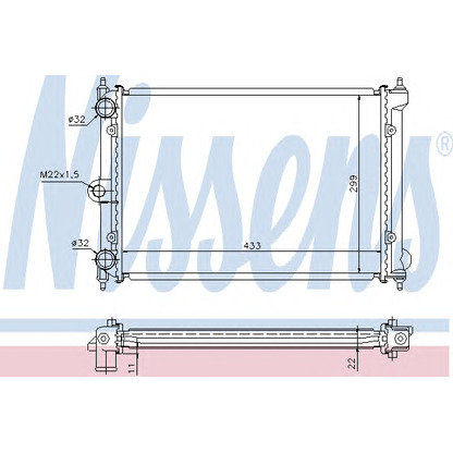 Photo Radiator, engine cooling NISSENS 651721