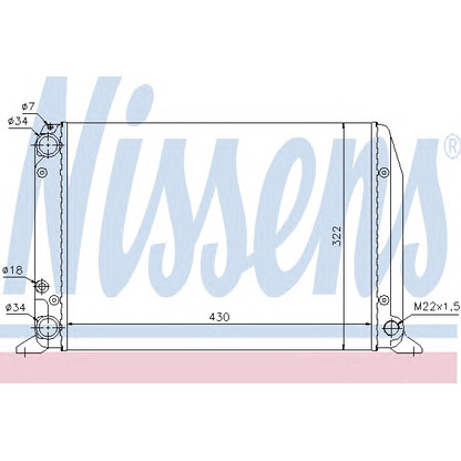 Photo Radiator, engine cooling NISSENS 604611