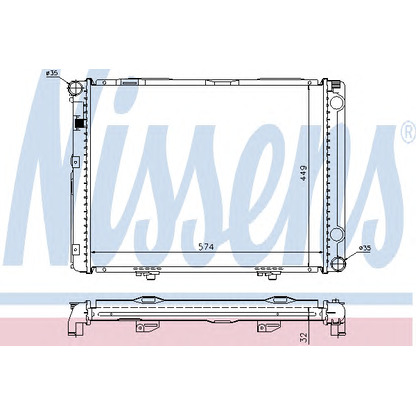 Photo Radiator, engine cooling NISSENS 62732A