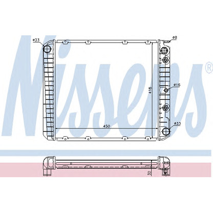 Foto Radiador, refrigeración del motor NISSENS 65520A