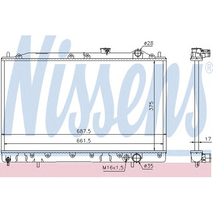 Foto Radiador, refrigeración del motor NISSENS 62834