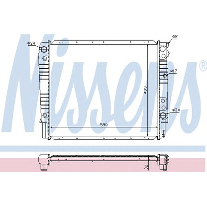 Foto Radiador, refrigeración del motor NISSENS 65531A