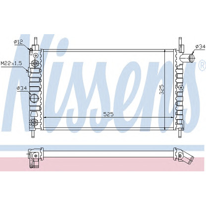 Photo Radiator, engine cooling NISSENS 63282