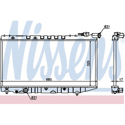 Photo Radiator, engine cooling NISSENS 64835