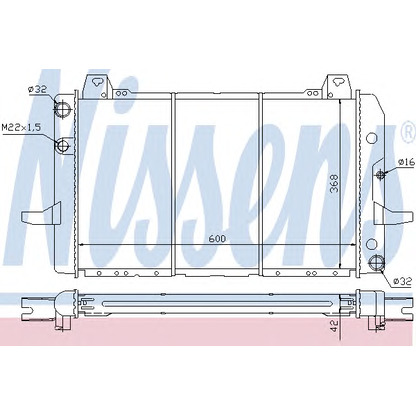 Foto Radiador, refrigeración del motor NISSENS 62227