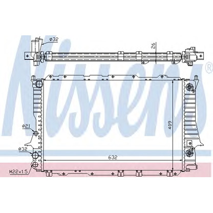 Photo Radiator, engine cooling NISSENS 60477