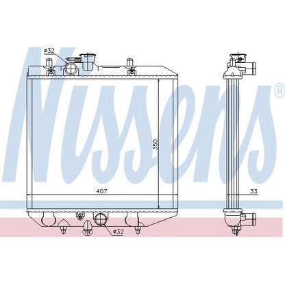 Photo Radiator, engine cooling NISSENS 61749