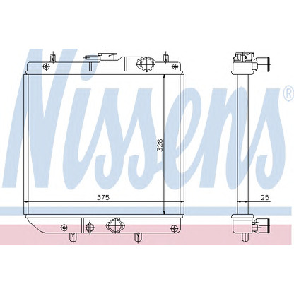 Foto Radiador, refrigeración del motor NISSENS 61748