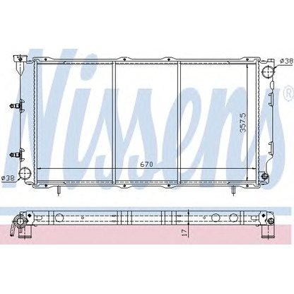 Foto Radiador, refrigeración del motor NISSENS 64096