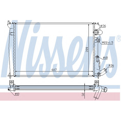 Foto Radiador, refrigeración del motor NISSENS 61302A