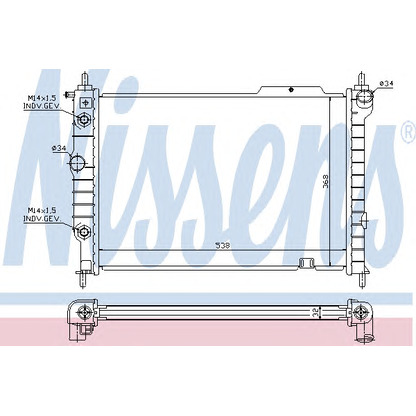 Foto Radiador, refrigeración del motor NISSENS 63061