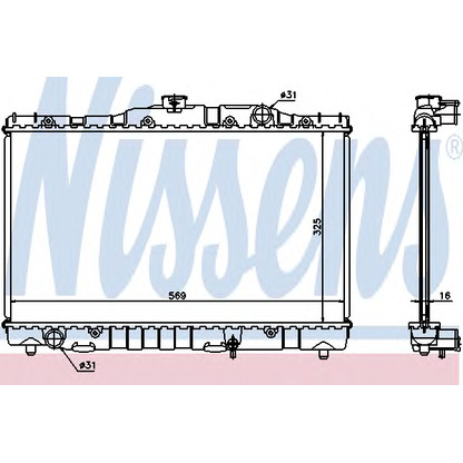 Photo Radiator, engine cooling NISSENS 64738