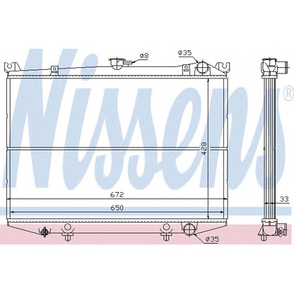 Photo Radiator, engine cooling NISSENS 62986