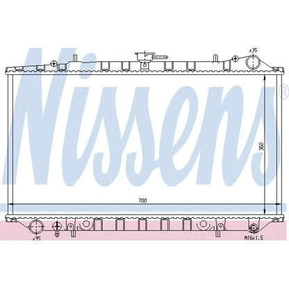 Photo Radiator, engine cooling NISSENS 62977