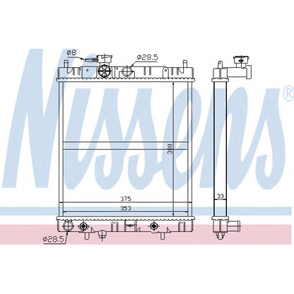 Foto Radiador, refrigeración del motor NISSENS 62987