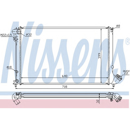 Photo Radiateur, refroidissement du moteur NISSENS 63732