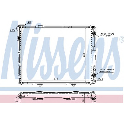 Photo Radiator, engine cooling NISSENS 62679A