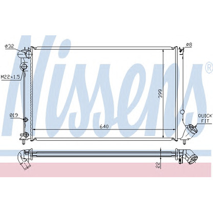 Photo Radiator, engine cooling NISSENS 63738A