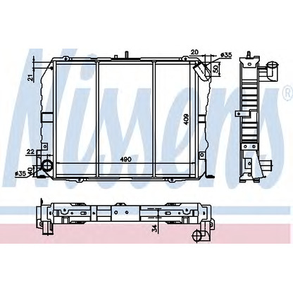 Photo Radiator, engine cooling NISSENS 64737