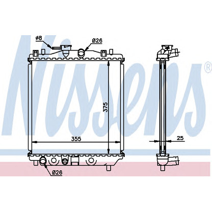 Photo Radiator, engine cooling NISSENS 64189