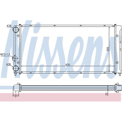 Photo Radiator, engine cooling NISSENS 65236