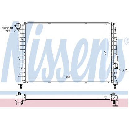 Foto Radiador, refrigeración del motor NISSENS 60058