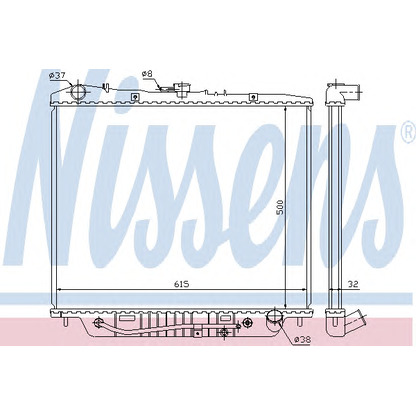 Zdjęcie Chłodnica, układ chłodzenia silnika NISSENS 60852