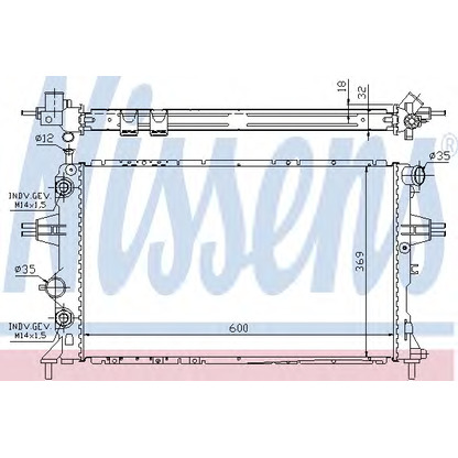 Photo Radiator, engine cooling NISSENS 63247A