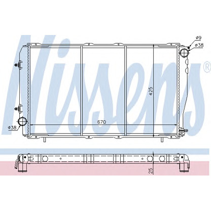 Foto Radiador, refrigeración del motor NISSENS 641111