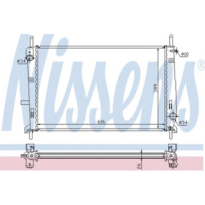 Photo Radiator, engine cooling NISSENS 62056A