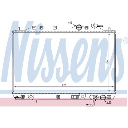 Photo Radiator, engine cooling NISSENS 67006