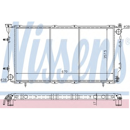 Photo Radiator, engine cooling NISSENS 67700