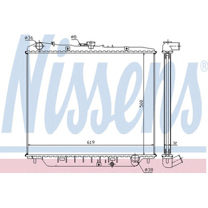 Photo Radiateur, refroidissement du moteur NISSENS 63002