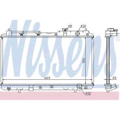 Foto Radiador, refrigeración del motor NISSENS 68101A