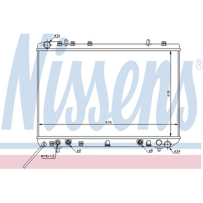 Photo Radiator, engine cooling NISSENS 61669