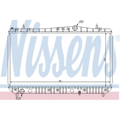 Photo Radiator, engine cooling NISSENS 61664