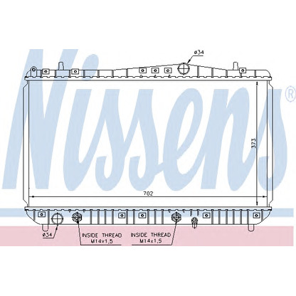 Photo Radiator, engine cooling NISSENS 61665