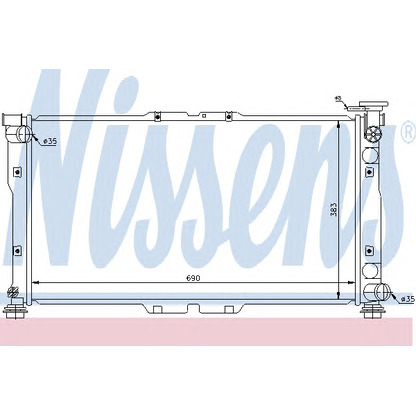 Photo Radiator, engine cooling NISSENS 66615