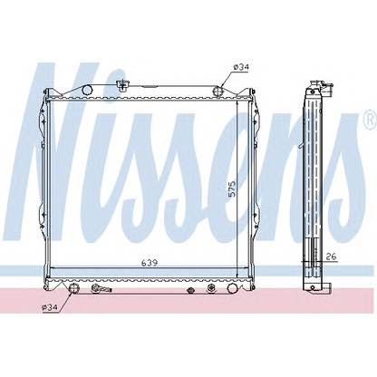 Photo Radiator, engine cooling NISSENS 647551