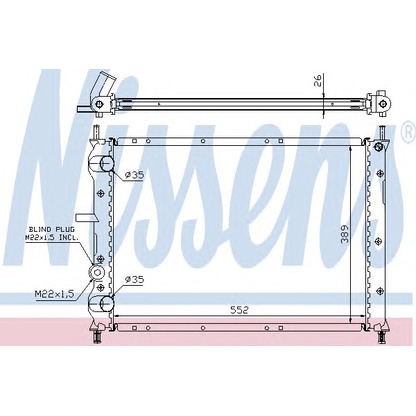 Foto Radiador, refrigeración del motor NISSENS 61879A