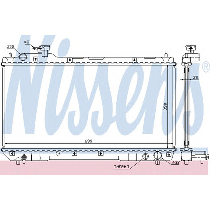 Foto Radiador, refrigeración del motor NISSENS 64629A