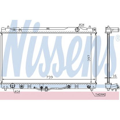 Photo Radiateur, refroidissement du moteur NISSENS 64633A